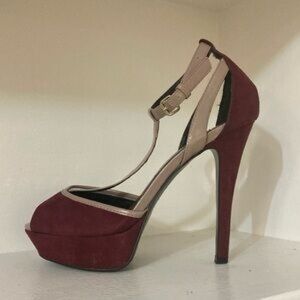 Call It Spring Aldo Elegant Burgundy & Beige Stiletto Heels Size 9